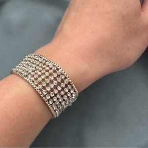 Elegant Gold Tone Crystal Bracelet